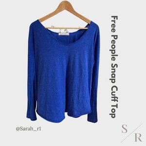Free People Snap Cuff Cotton Blend Tee Women's M